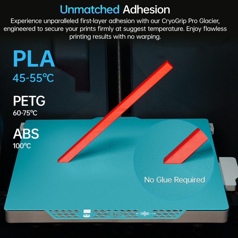 [Australia - AusPower] - BIQU CryoGrip Pro Glacier 257x257mm Panda Build Plate for Bambu-Lab P1S/P1P/P2S/X1C/X1E/X2D/A1 3D Printer Double Sided Upgrade Build Plate Removable Surface Platform P1/P2/X1/A1/X2D Glacier-Original 