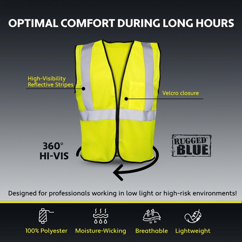 RUGGED BLUE unisex-adult Vest Medium Yellow