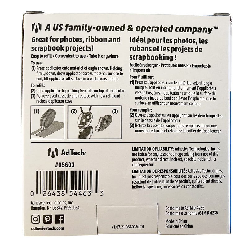 AdTech Permanent Glue Runner, 35 Yards (3-Pack) | Strong, Double-Sided Adhesive for Crafting, Scrapbooking & Office Use | Acid-Free, Reliable Bond 3 PACK