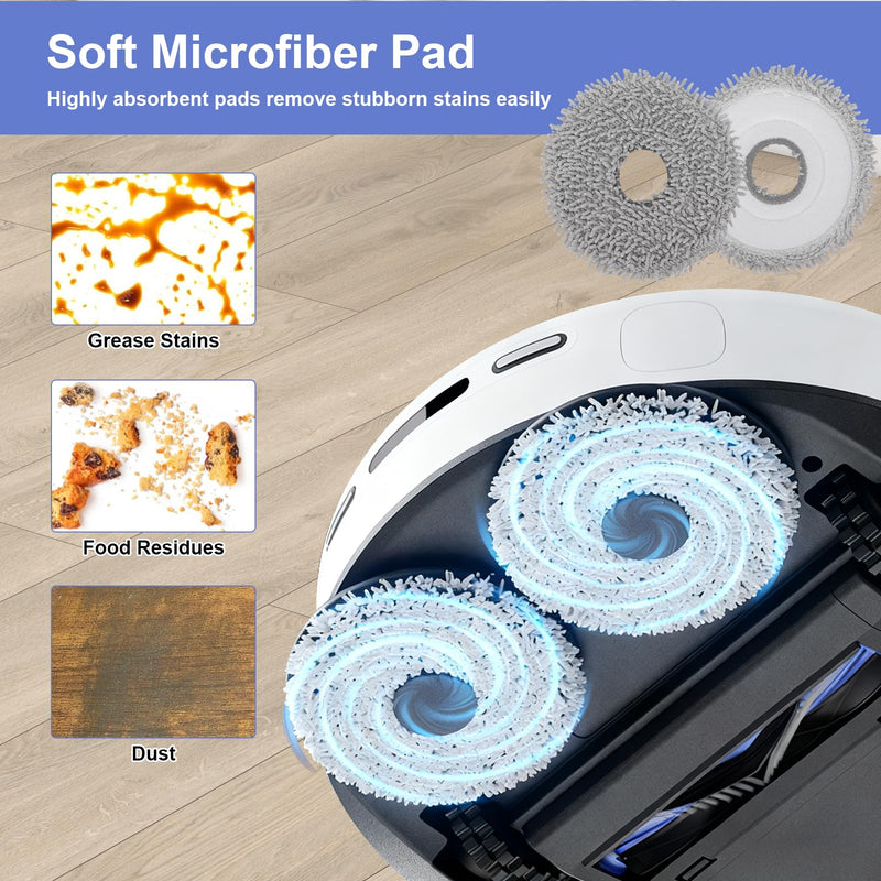 [Australia - AusPower] - Replacement Parts Compatible with Lefant M3 Robot Vacuum Cleaner, 1 Roller Brush, 6 Side Brushes, 6 Dust Bags, 4 HEPA Filters, 4 Mop Pads, M3 Accessories Kit M3 /M3 Max Accessories 