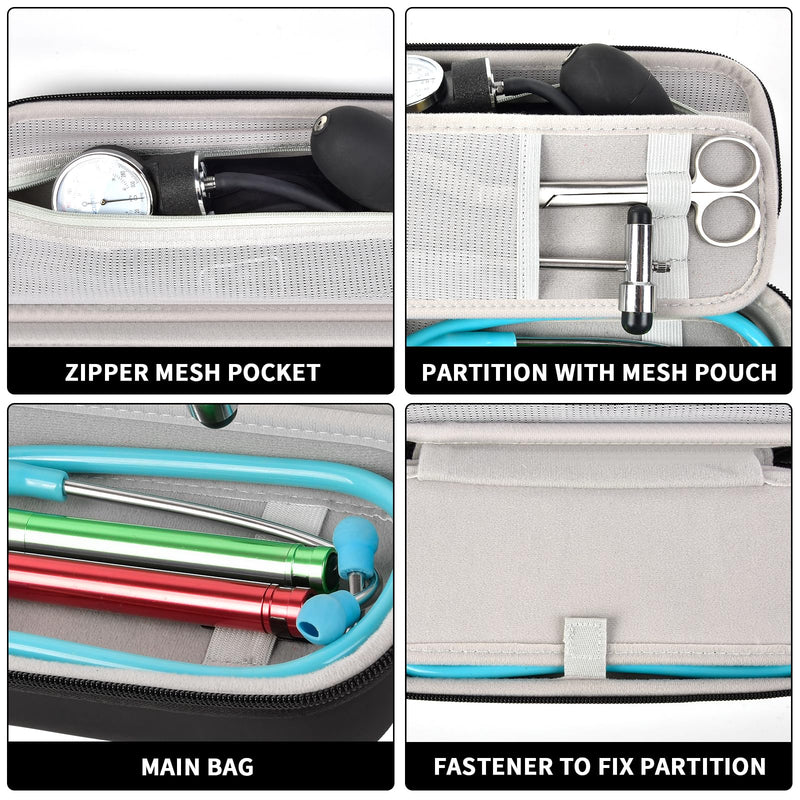 [Australia - AusPower] - Stethoscope Case Compatible with 3M Littmann Classic III/ Lightweight II S.E/ MDF Acoustica Deluxe Stethoscopes, Mesh Pocket for Blood Pressure Cuff and other Doctor & Nurse Accessories (Case Only) 