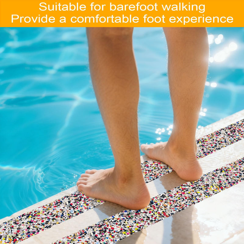 Anti Slip Stair Treads Outdoor Tape, 6" x15FTHeavy Duty Non-Slip Rubber Grip Tape Shower Waterproof Grip Tape Traction Tape for Pools Stairs Showers Bathroom Yellow & Black 6 IN