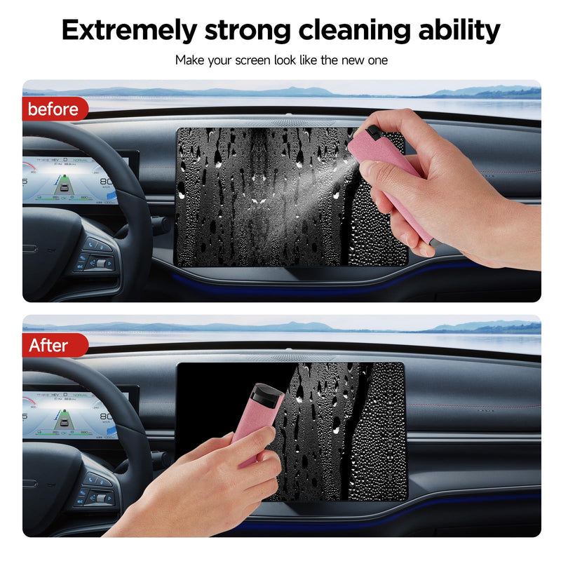 [Australia - AusPower] - YTT Screen Cleaner, All-in-One Spray & Wipe Cleaner, with Transparent Protective Shell for All Phones, Laptop and Tablet Screens (Pink) Pink 