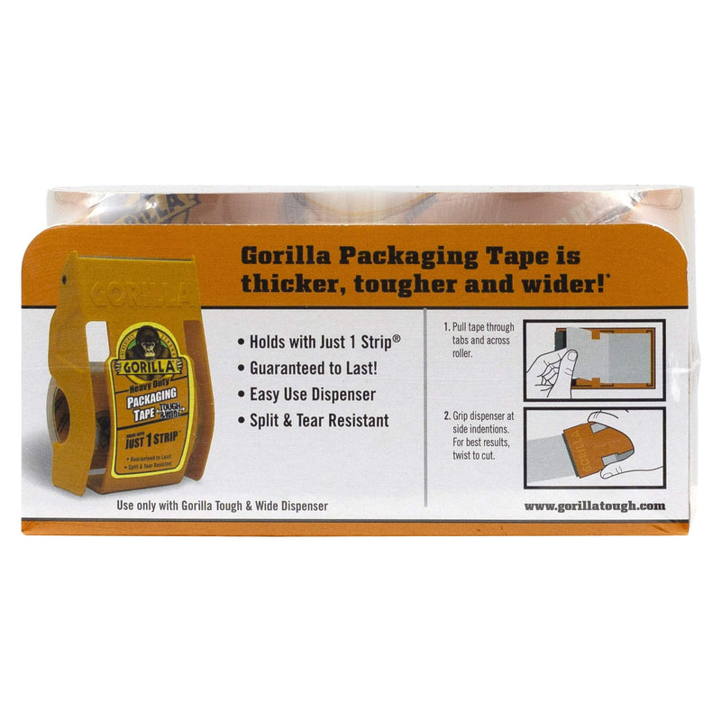 Gorilla Packing Tape Tough & Wide Refill for Moving, Shipping and Storage, 2.83" x 30 yd, 2 Rolls (Pack of 1) Clear