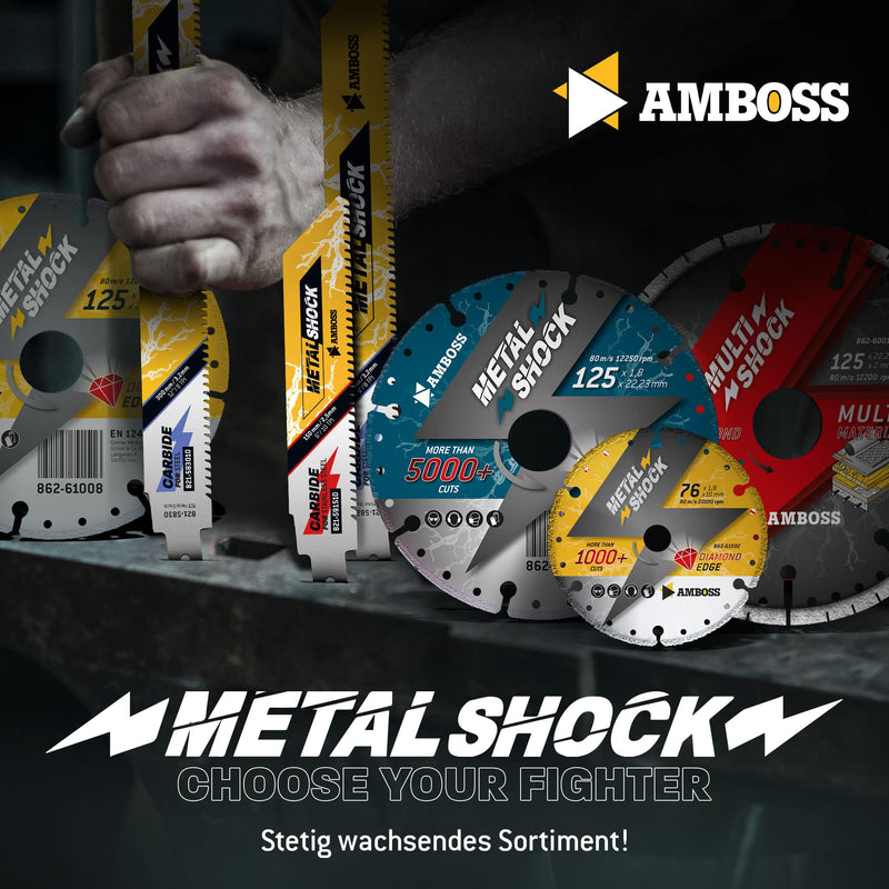 Anvil MultiShock Diamond Cutting Disc Diameter 125 mm x 22.2 mm Universal / All-Round Segment Height: 10 mm (Galvanised) Ø 125 mm x 22.23 mm MultiShock