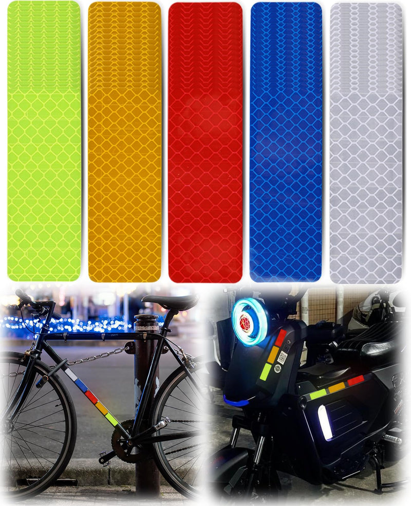 LOGJAM 100 PCS Reflective Stickers - High Visibility Waterproof Reflective Tape Safety Warning Sticker for Vehicle Car Bike Truck Motorcycle Helmet, 1.18 x 3.15 Inch