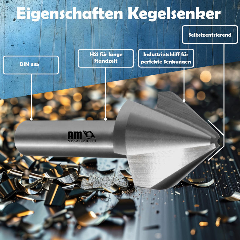 Countersink Metal 10.4 x 60° | HSS Countersink | Deburring Countersink - 60°, 10.4mm 60°, 10.4mm