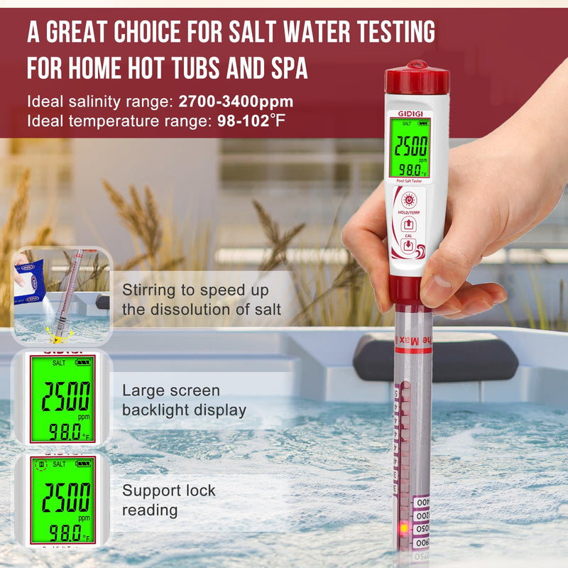 [Australia - AusPower] - 0-5000ppm Salt Tester with Long Probe and 1 in 4 EC TDS Tester 