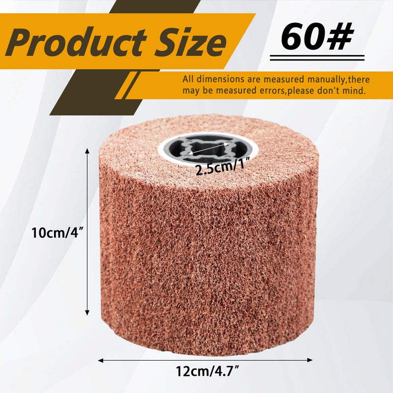 [Australia - AusPower] - SALI Non Woven Wire Abrasive Drawing Polishing Burnishing Wheel Flap Brush Wire Brush Drum Surface Conditioning Tool for Metal Surface Polishing Grinding Removing Rust 120x100x19mm (60 Grit) 60 Grit 