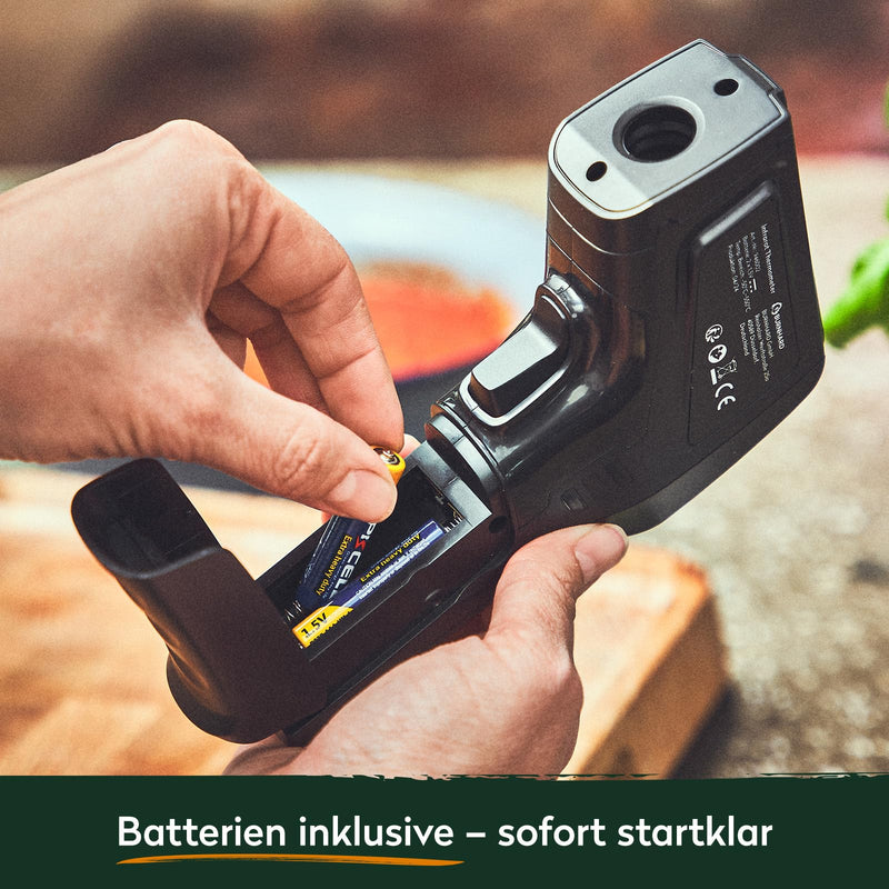 [Australia - AusPower] - BURNHARD Infrared Thermometer, Dual Laser, -50 - 550 °C, Laser Temperature Meter with Hold Function, Battery Operated, Emissivity Adjustable, Ideal for Pizza Stones and Grill Plates 