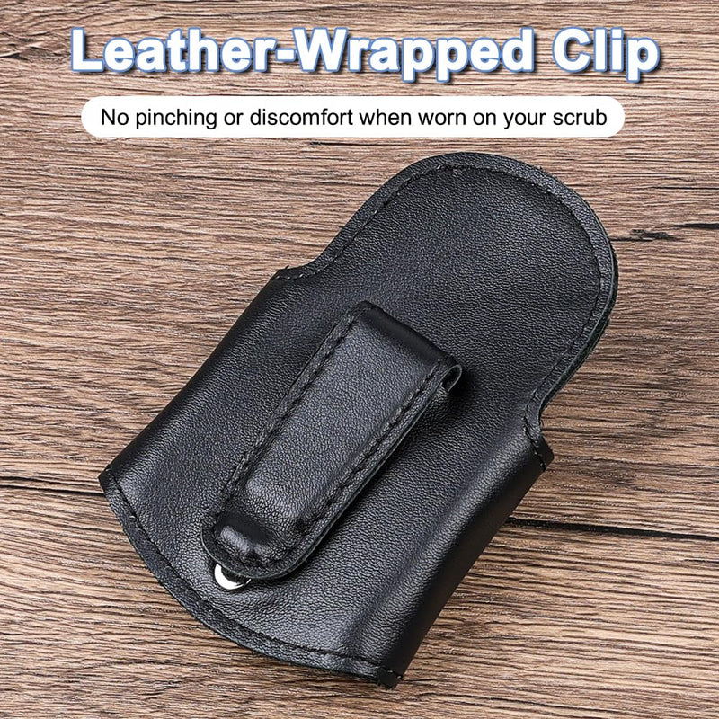 [Australia - AusPower] - Stethoscope Holder, Premium Full-Grain Nappa Leather, Strong Magnetic Clip for Secure & Easy Access, Nurse & Doctor Essential 
