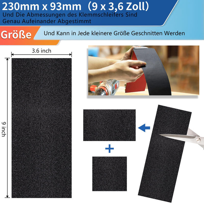 Sandpaper Set of 48 Wet and Dry Professional Water Emery Paper for Car, Metal, Wooden Furniture, Stone, Varnish, Glass, Grit 120/180/240/400/600/800/1000/1200/1500/2000/3000/5000, 23 x 9 cm (120 to 5000) 48 pieces