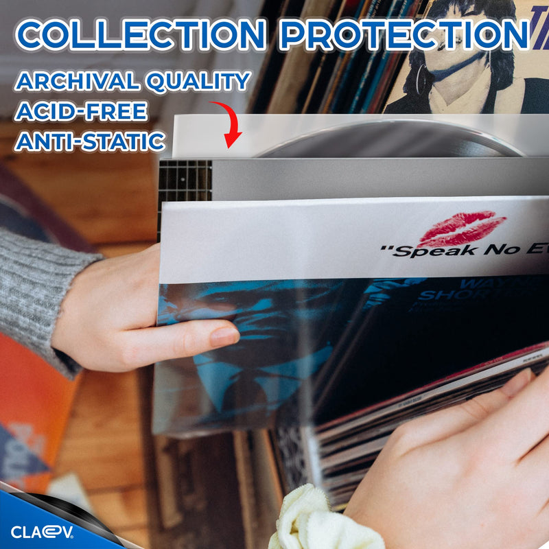 [Australia - AusPower] - 50 Anti Static Inner Record Sleeves for Vinyl LP Records (12 inch, Square, Translucent), Album Record Protective Plastic Covers for Storage 50 Pack 