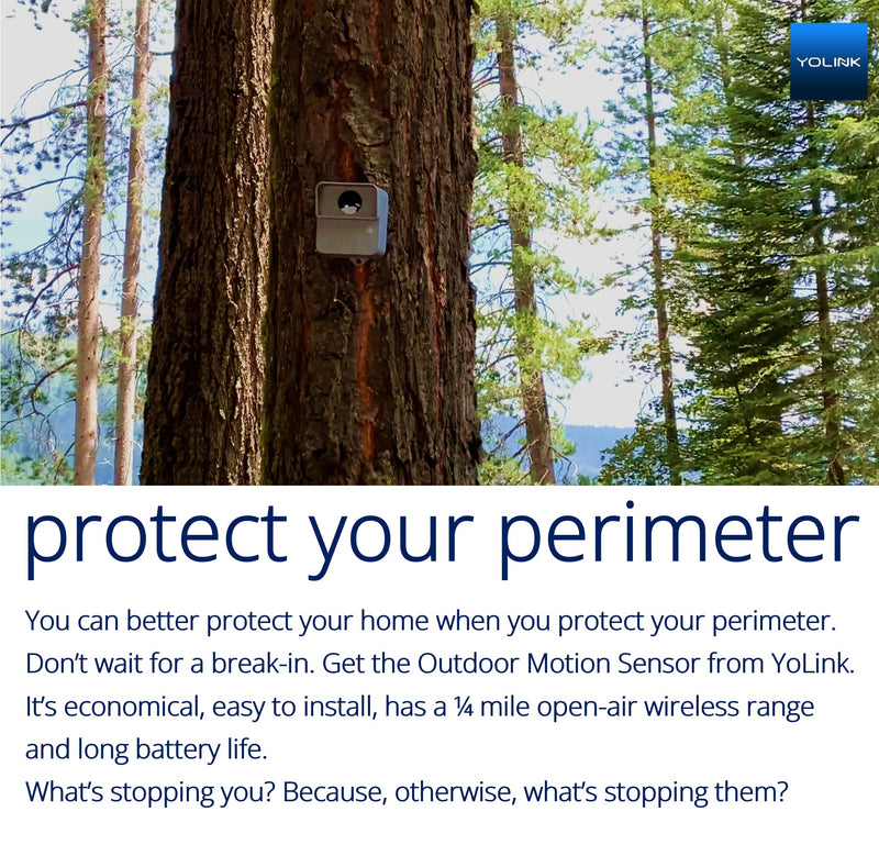 [Australia - AusPower] - YoLink LoRa Smart Outdoor Motion Sensor Starter Kit, Driveway Alert, Property Invasion/Tresspassing Detector, Email/SMS/Push Alerts, Alexa, IFTTT, Home Assistant: Includes (1) Sensor, (1) SpeakerHub 