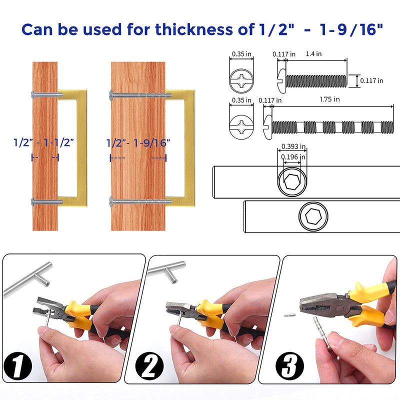 Ravinte 10 Pack 5 Inch Kitchen Square Cabinet Handles Brushed Brass Drawer Pulls for Cupboard Hardware