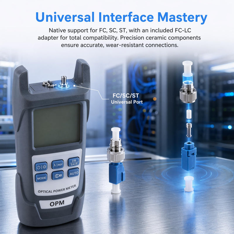 FTTH Fibre Optic Tool Kit, Fibre Optic Power Meter, 70 ~ + 10 dBm Optical Power Meter and Fibre Optic Test 50KM 50MW Visual Fault Locator (OPM+VFL) OPM+VFL