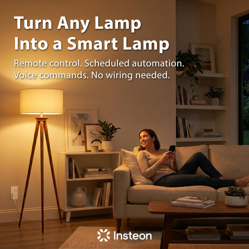 Insteon Smart On/Off Plug-in Module, 1800W Indoor Smart Outlet - 2635-222 | Dual-Band, Acts as an Insteon Mesh Network Repeater, Indoor Use Only, Hub Required for Amazon Alexa & Google Home Assistant On/Off Plug In Module