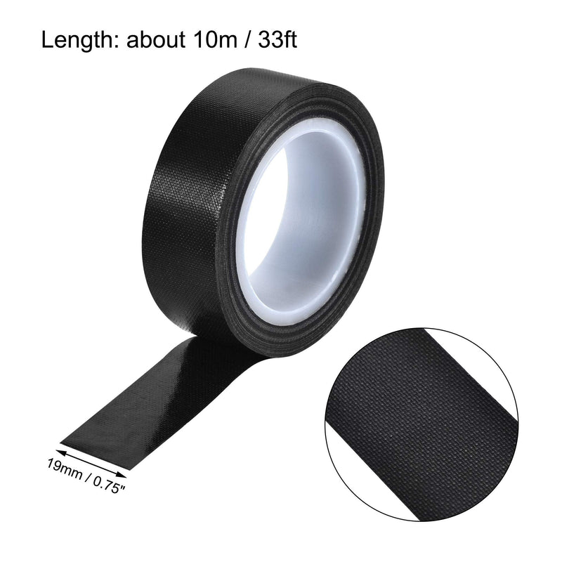 [Australia - AusPower] - uxcell Heat Resistant Tape High Temperature Heat Transfer Tape PTFE Film Adhesive Tape 19mm Width 10m 33ft Length Black 