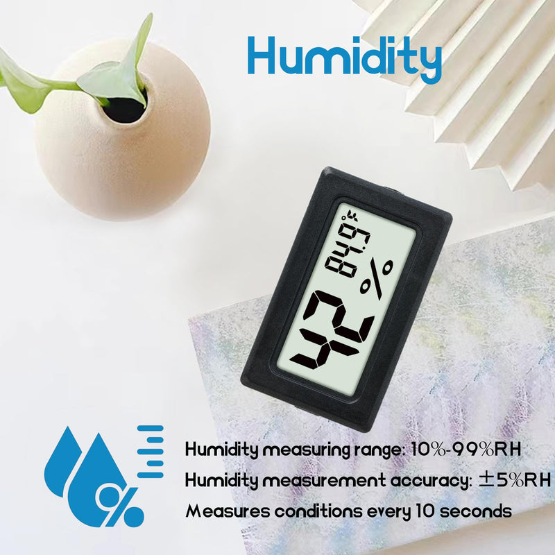 Mini Hygrometer Indoor Humidity Meter Hygrometer Thermometers 6 Pack Humidity Meters Gauge Hygrometer Mini Digital Thermometer Hygrometer with Fahrenheit (℉) for Humidors, Greenhouse, Garden, Cellar