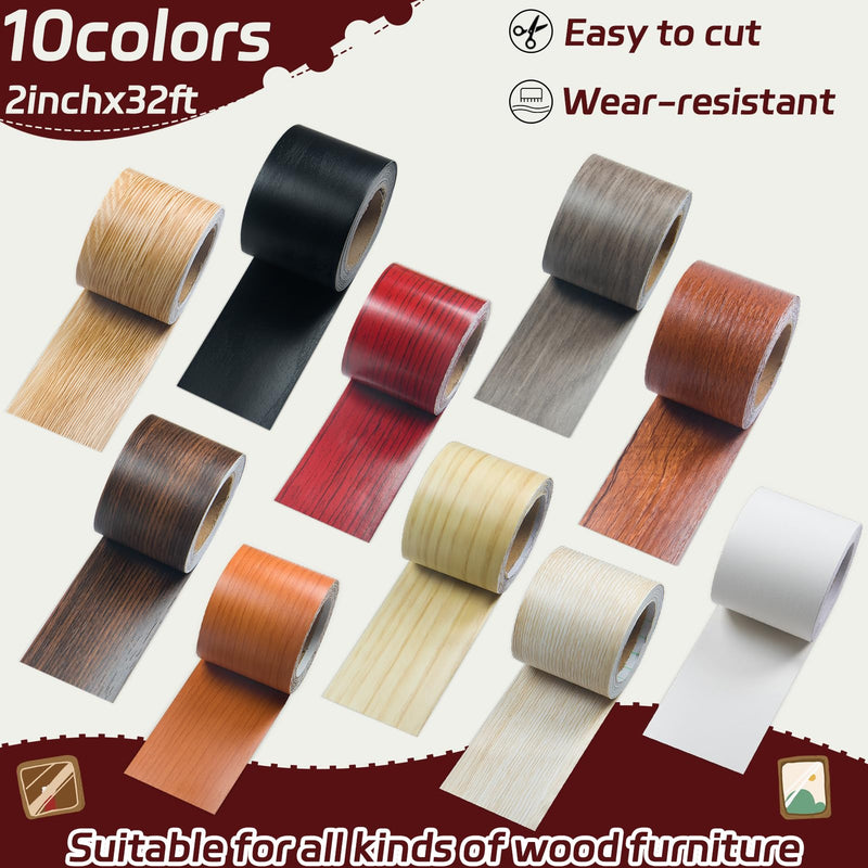 Self Adhesive Khaki Wood Grain Repair Tape, 2 inch X 32 ft Decorative Duct Tape for Furniture, Floors, Door, Cabinets, Windows, Home Decoration 1 Roll 2 inch × 32 ft