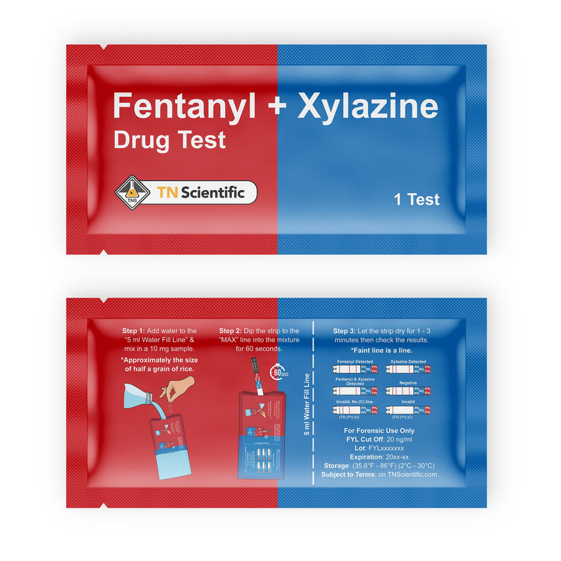 [Australia - AusPower] - Fentanyl & Xylazine Drug Test Strips - [Choose Your Quantity] - Powder, Liquid, & Urinalysis Forensic Testing (10) 10 