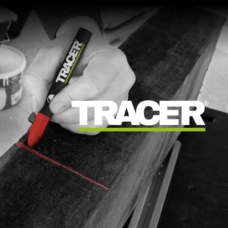 Tracer Grease Marker Chalk - Construction Site Signing Chalk - Pack of 12 Red | Forest chalk and grease chalk for wood, metal and concrete, wax pen for carpenters, roofers and bricklayers