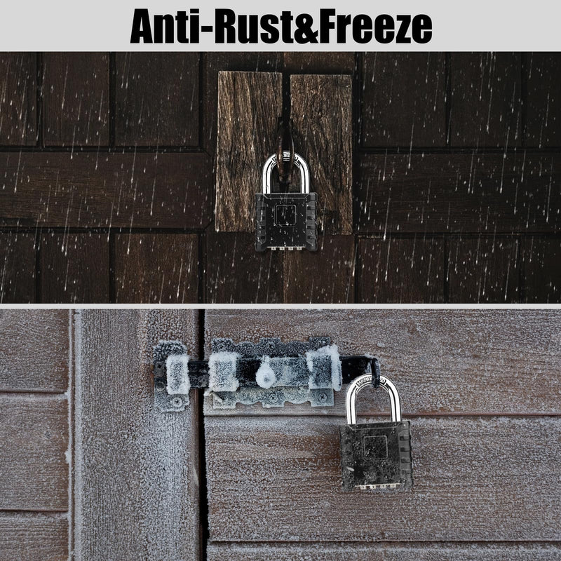 [Australia - AusPower] - Diyife® Heavy Duty Combination Padlock, Large Outdoor Padlock [One-Touch Unlocking] High Security Weatherproof, Design of Hidden Password Suitable for Locker, Home, School, Garage, Gate, Garden Black 