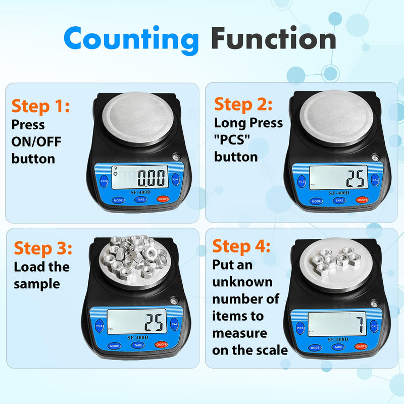 600g x 0.01g Science Digital Scale Lab Balance Gram Scale 6 Units Accuracy Electronic Laboratory Scale Chemistry, Jewelry, Carats, Ounces, Grams, Calibration Weight and Adapter Included