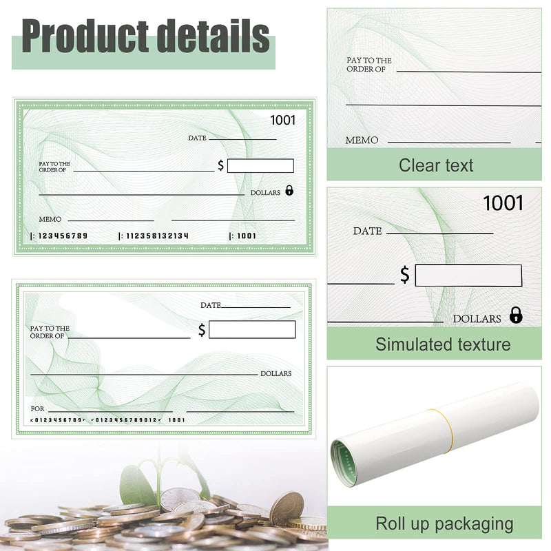 [Australia - AusPower] - Dianelhall 2 Pcs Big Checks for Presentations 30 x 16'' Giant Large Big Blank Fake Check for Graduation Presentations Donation Awards Fundraisers Charity(Simple Style) Simple Style 