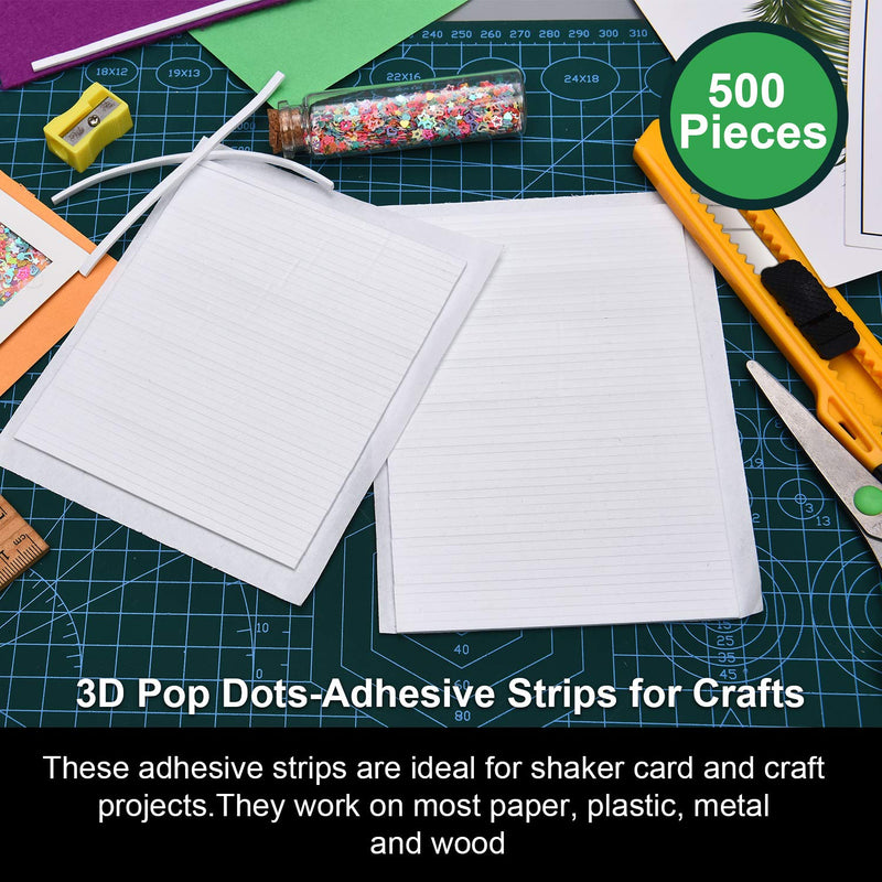 [Australia - AusPower] - Outus 1000 Pieces Foam Sticky Strips Double Sided Dual-Adhesive 3D Foam Tapes Pop Strips Adhesive Mount for Shaker Card Scrapbooking, 20 Sheets 
