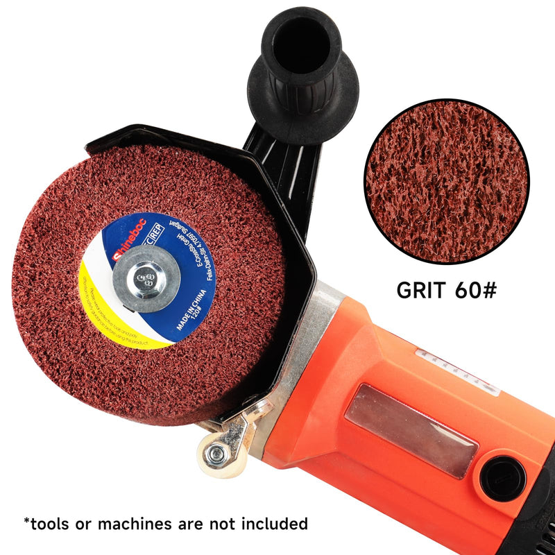 [Australia - AusPower] - Non-Woven Wire Abrasive Drawing Polishing Burnishing Wheel,60 Grit 120 x 100 x 19 mm Flap Wire Brush Drum for Stainless Steel,Aluminum,Copper and More for Surface Conditioning Wheel Red 60 Girt 