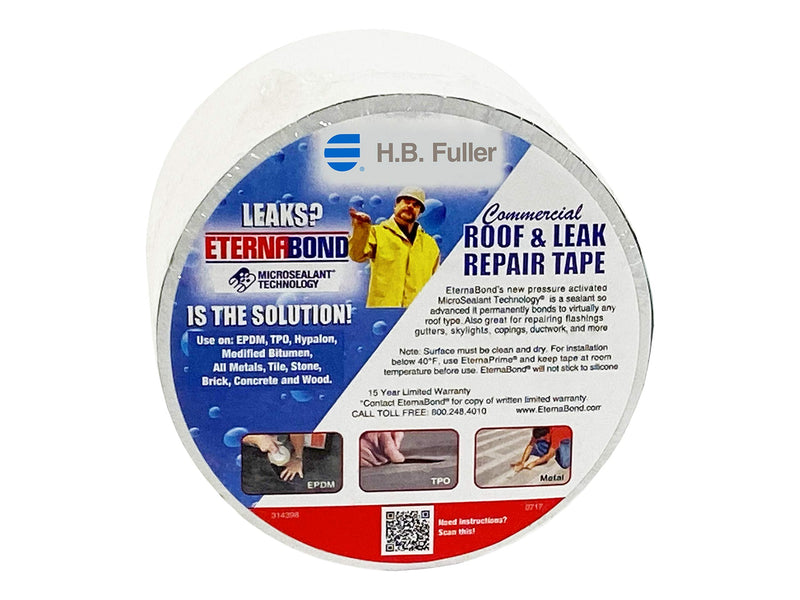 EternaBond RoofSeal White 4" x25' MicroSealant UV Stable RV Roof Seal Repair Tape | 35 mil Total Thickness - EB-RW040-25R - One-Step Durable, Waterproof and Airtight Sealant 4" x 25'