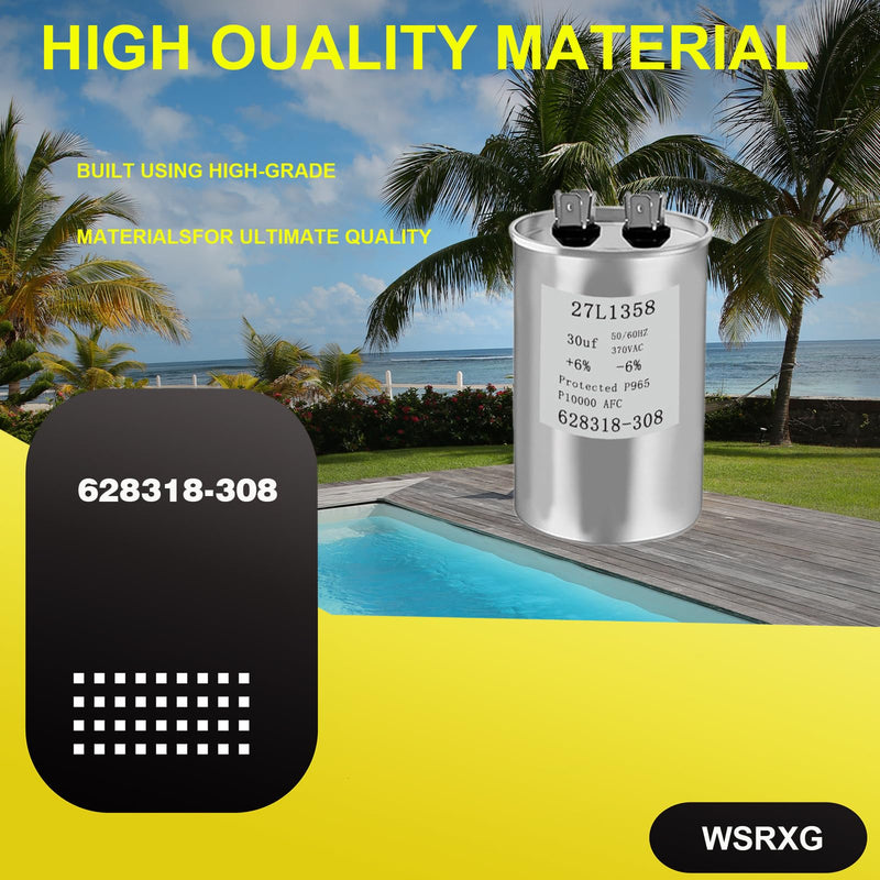 [Australia - AusPower] - 628318-308 27L1358 30 MFD 370V Pool Pump Motor Capacitor Replacement Compatible Motor Run Capacitor 