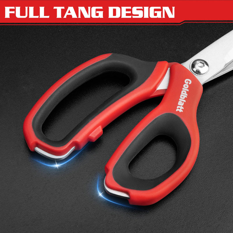 [Australia - AusPower] - Goldblatt 2PCS Scissors Heavy Duty, 8-inch and 10-inch Multipurpose Scissors, Stainless Steel Blade, Comfortable Handle, Shop Scissors Easy Cutting Cardboard, Leather, Fabric 