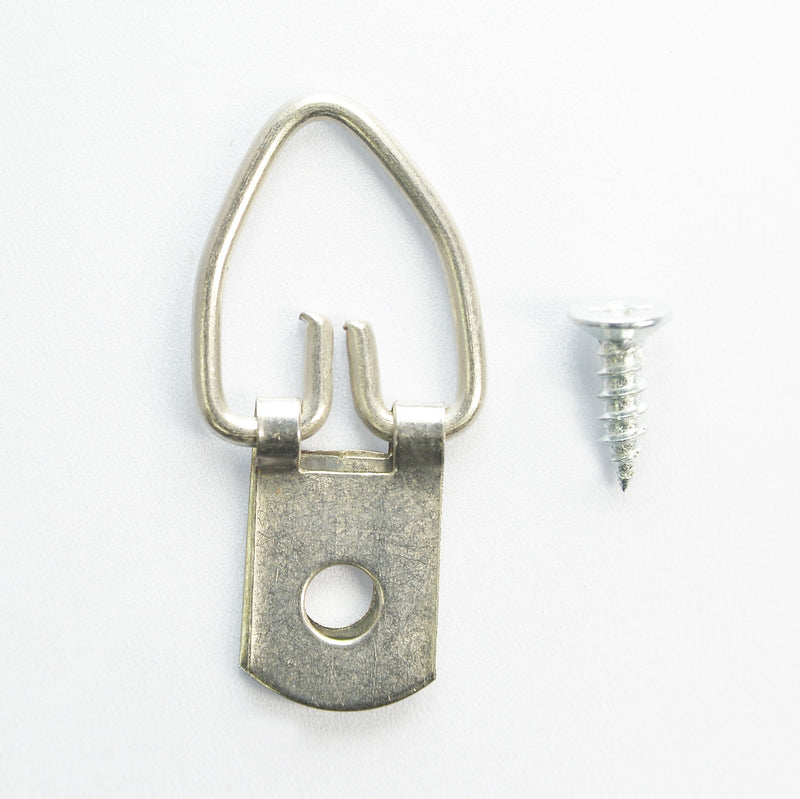 D Ring Picture Hangers with Screws - 500 Pack - Bulk D Rings - Pro Quality Hangers - Picture Hanging Solutions D-Ring (Single Hole)