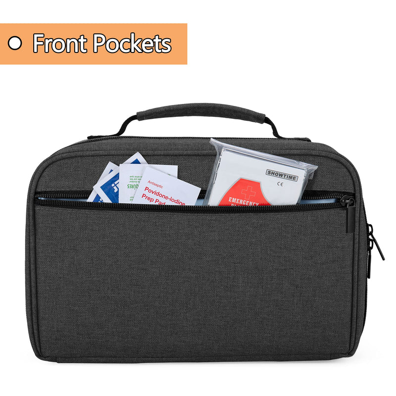 [Australia - AusPower] - Damero Carrying Case for 2 Stethoscopes, Portable Stethoscope Case Compatible with 3M Littmann/ADC/Omron Stethoscope, BP Cuffs and Other Accessories, Black 