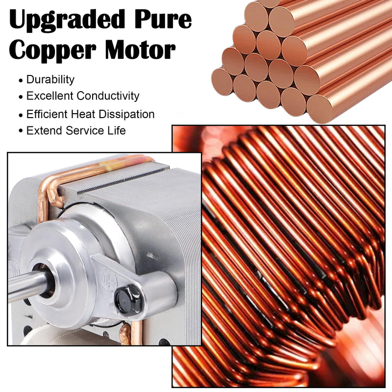 Hiorucet S99080176 99080176 Vent Fan Motor for Broan Nutone 505-B, 505-A, 505, 505MG, 507-A, 507-B, 507-C, 507, 507MG, 503-A Exhaust Fan Replacement Part, Side Discharge Fan Ventilation Motor SP-61K32 S99080176 Fan Motor Exhaust Fan Motor