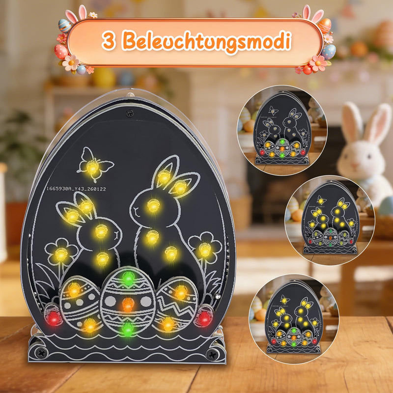Easter Egg Soldering Kit, Easter LED Light Soldering Exercise Set, DIY Creative Electronic Kits, Teaching and Learning Training, DIY Soldering Project, Easter Bunny Lamps Kit with Brightness