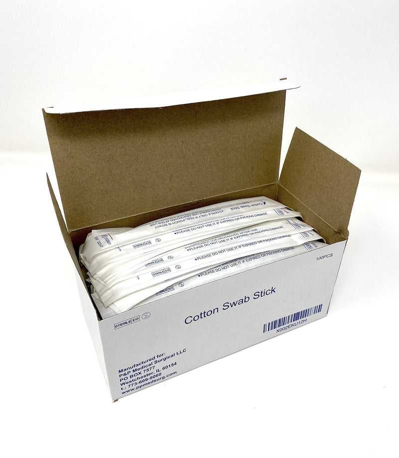 [Australia - AusPower] - Sterile Cotton Tipped Applicator 6" by P&P MEDICAL SURGICAL Box of 100 