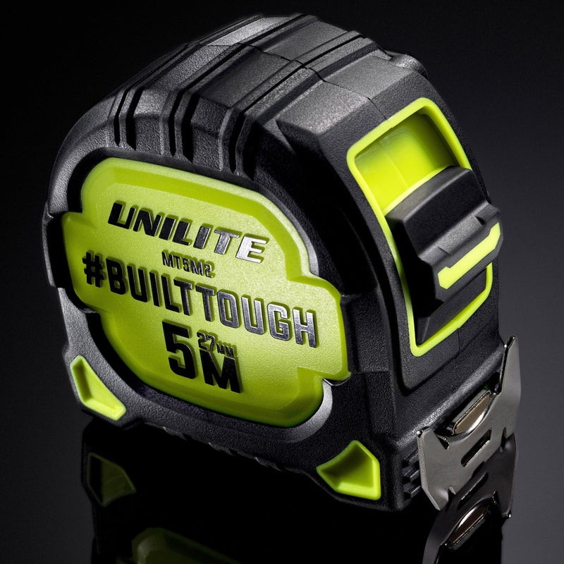 [Australia - AusPower] - Unilite MT5M2 Heavy Duty Tape Measure – 5m/16ft, 27mm Wide SUPERBLADE Nylon Coated, 2.9m Stand-Out Blade, Magnetic Dual Hook, Dual-Sided Imperial/Metric, Impact Resistant 