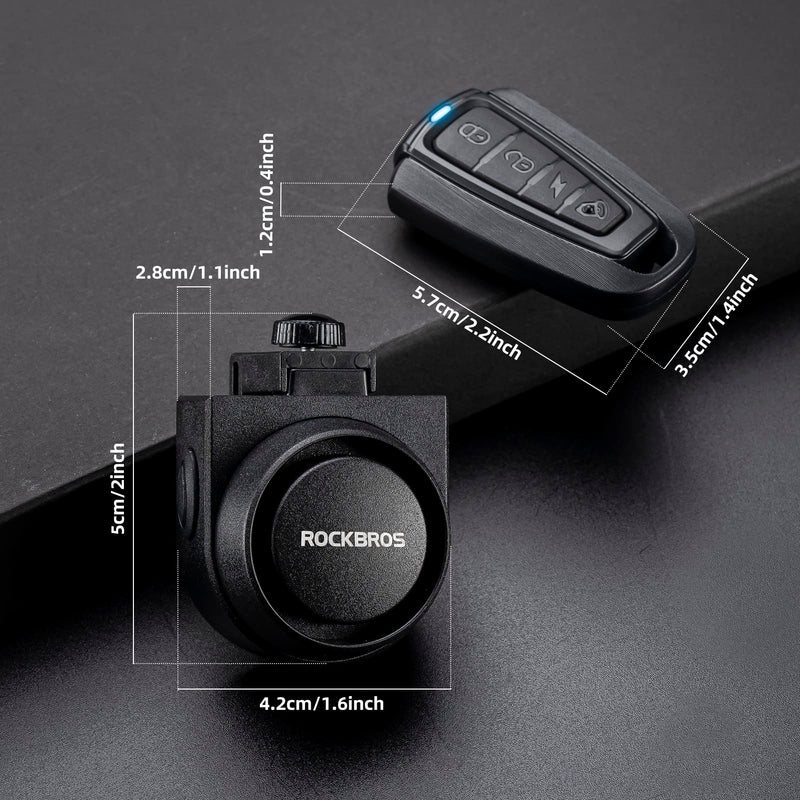 [Australia - AusPower] - ROCKBROS 115dB Bike Alarm Wireless Vibration Motion Sensor Waterproof Motorcycle Alarm with Remote 1 piece 