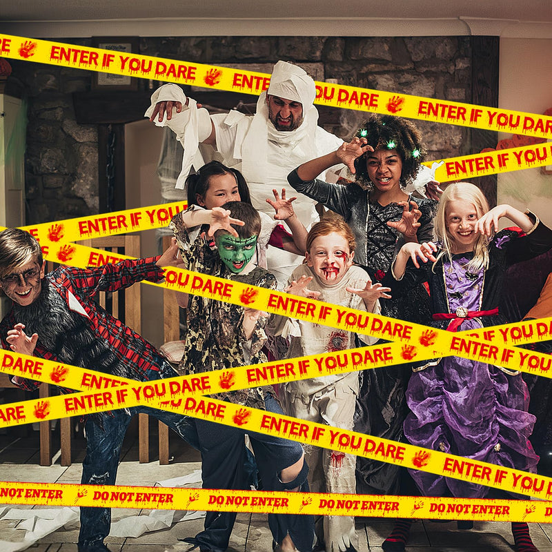 Askill Halloween Decorations Caution Tape - Enter If You Dare 1.9 Inch X 82 Feet for Creepy Scary Indoor/Outdoor Crime Scene Home Parties Haunted House Enter If You Dare Tape
