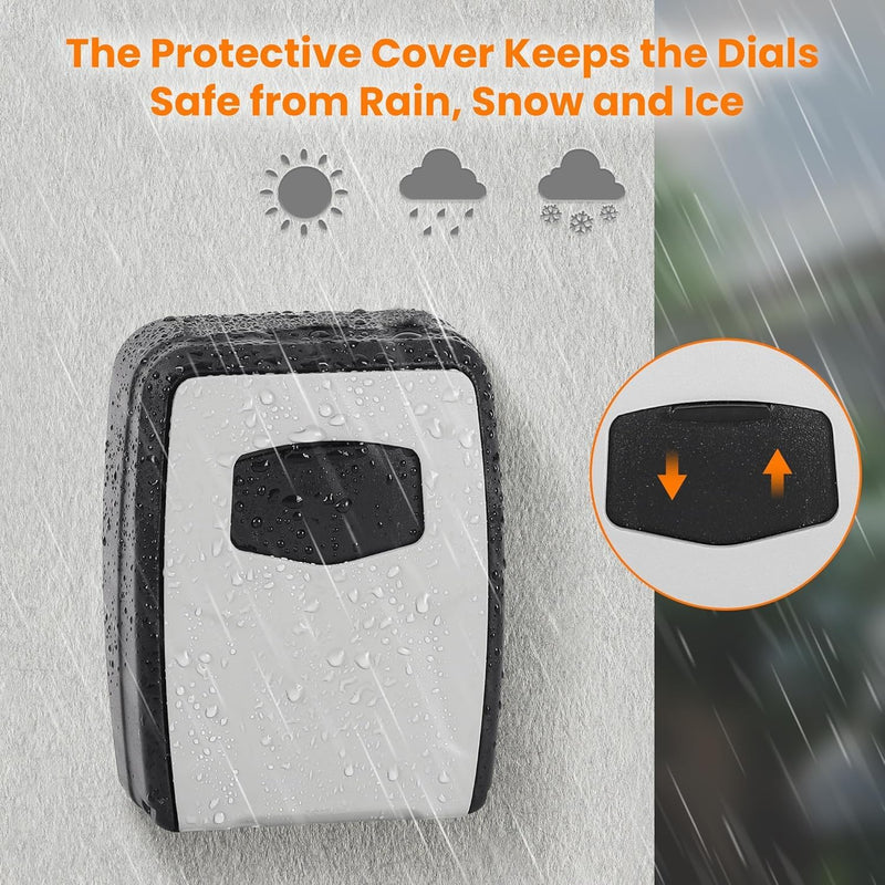 [Australia - AusPower] - Key Lock Box for Outside - Lock Box for House Keys - Combination Key Lockbox for Key Storage Outdoor - Wall Mount Key Hiders to Hide a Key Outdoor - Waterproof Key Safe Lock Box (Without Shackle) 1 