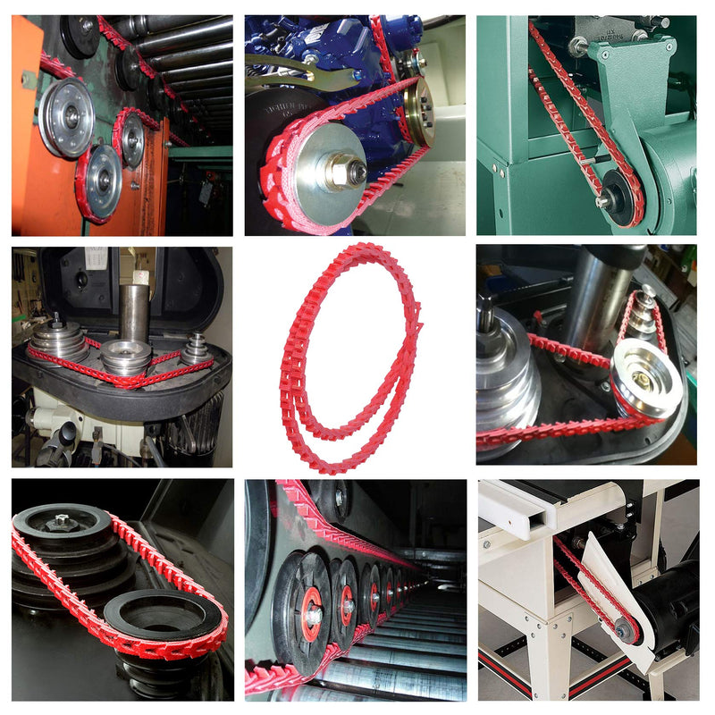 [Australia - AusPower] - 10FT Power Twist V-Belt 1/2-Inch x 10 Feet A Type, Adjustable Link V - Belt for Lathes, Drill Press, Table Saws and Other Woodworking Tools Red 