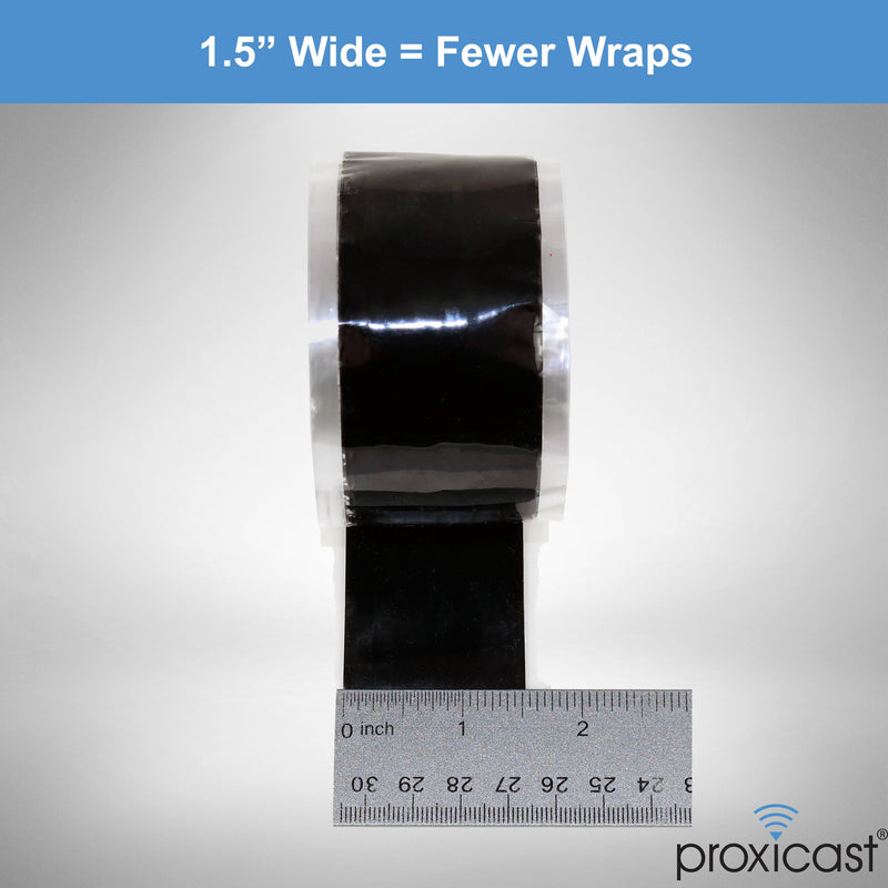 Proxicast Pro-Grade Extra Strong 30mil Weatherproof Self-Fusing Silicone Rubber Sealing Tape For Outdoor Antenna Coax & Electrical Cables, Hose/Pipe Leaks & Emergency Repairs (1.5" x 15' roll) - Clear 1