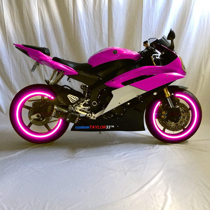 customTAYLOR33 New Special Edition Hot Pink High Intensity Grade Reflective Copyrighted Safety Rim Tapes, 17" (Rim Size for Most SportsBikes) 17" (Rim Size, for SportsBikes)