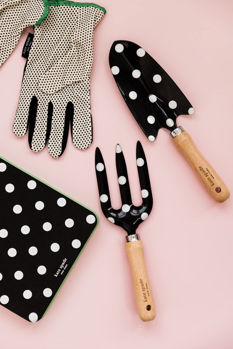 Kate Spade New York 2 Piece Gardening Hand Tools, Cute Garden Tool Set Includes Hand Rake and Trowel (Picture Dot)