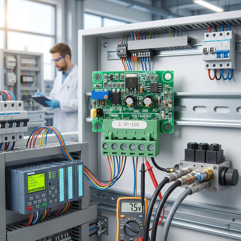 Fafeicy 3.3 V PWM to 0-10 VD/A Converter Module for Industrial PLC Control - Digital-Analog Converter for Signal Conversion in Industry, with Reverse Polarity Protection Function