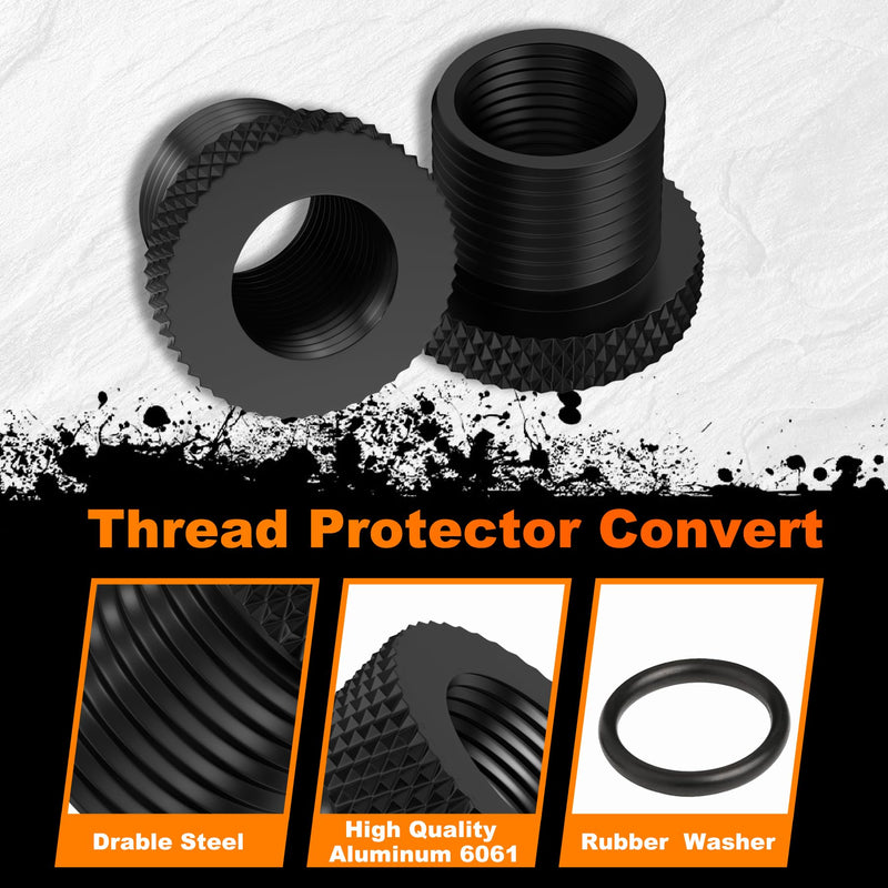 [Australia - AusPower] - 2 Pack Thread Protector 1/2x28 Thread to 5/8x24 with Rubber Washer Convert (2 Pack) 2 Pack 