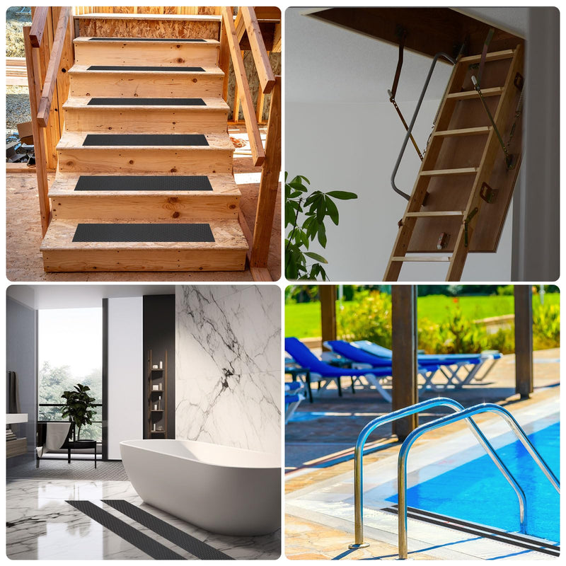 uxcell Rubber Grip Tape, 1" x 49.2 Ft PEVA Non-Slip Tape Graveld Textured Adhesive Grip Tape for Outdoor/Indoor Steps, Stairs, Traction Tread Stair, Bathroom (Clear) Clear
